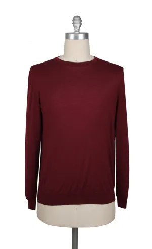 Kiton Burgundy Red Crewneck Sweater