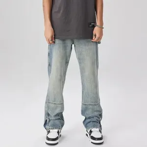 KlassikLeichtigkeit Herren Frühling Sommer Baumwolljeans mit Geradem Schnitt