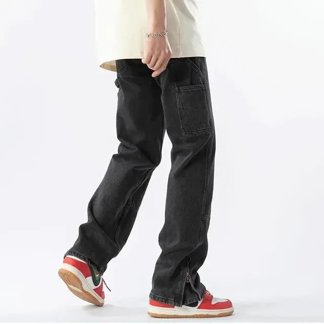 KlassikLeichtigkeit Herren Frühling Sommer Baumwolljeans mit Geradem Schnitt
