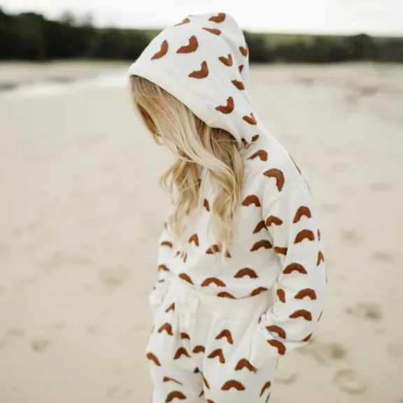 Knit Hooded Sweater - Rainbow