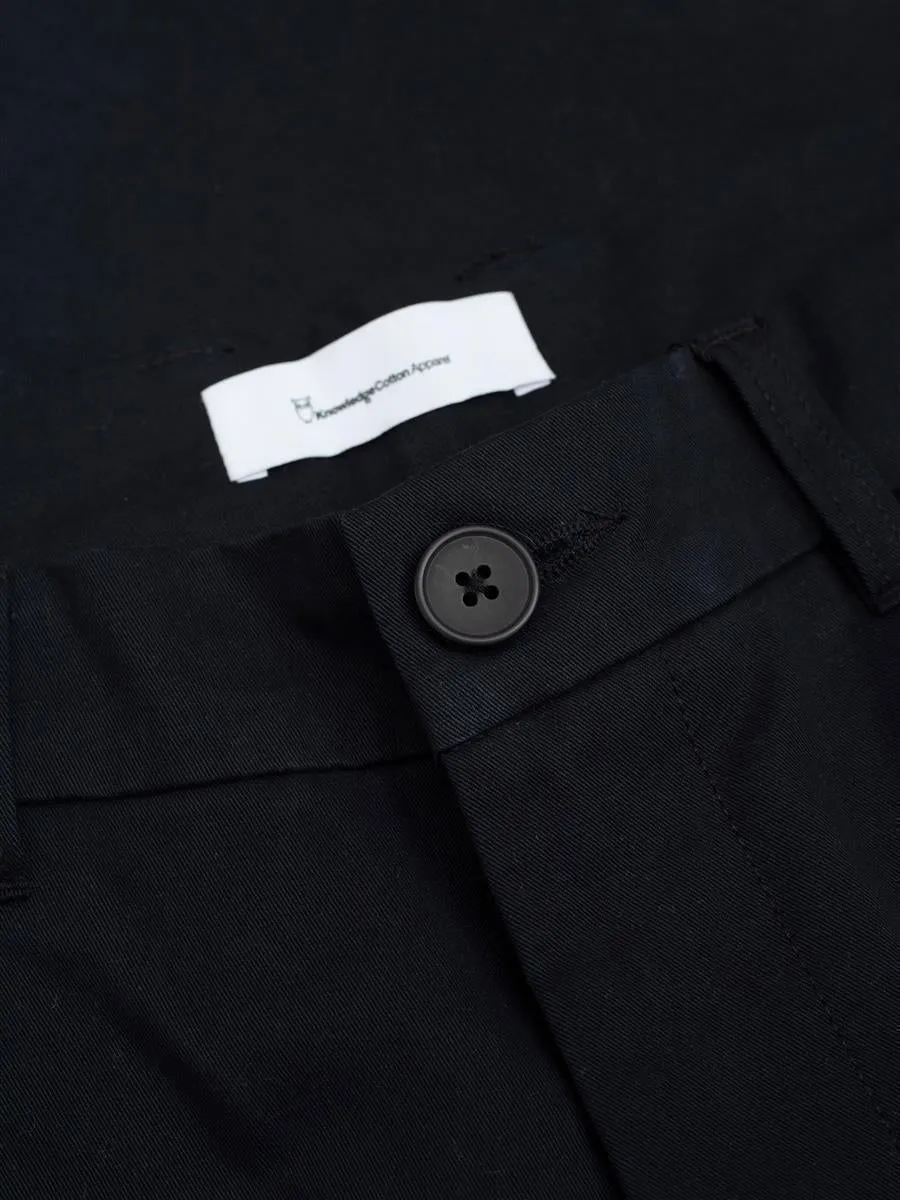 KNOWLEDGE COTTON APPAREL Chuck Regular Chino Twill Pants black jet