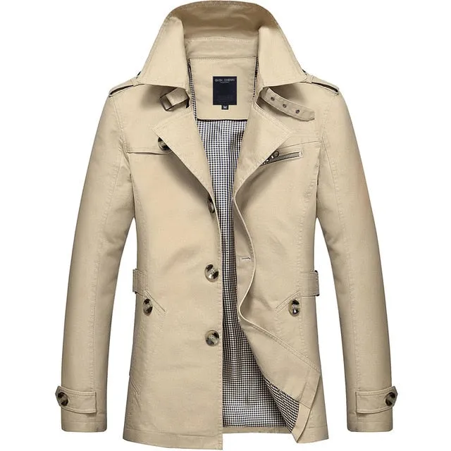 Korean Overcoat Khaki Black PLus size XXXL XXXXL 5XL british style Slim fit trench coat long men New Spring 2017 man Windbreaker