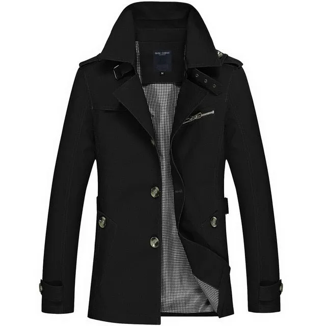 Korean Overcoat Khaki Black PLus size XXXL XXXXL 5XL british style Slim fit trench coat long men New Spring 2017 man Windbreaker