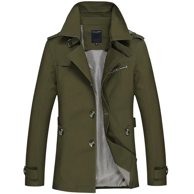 Korean Overcoat Khaki Black PLus size XXXL XXXXL 5XL british style Slim fit trench coat long men New Spring 2017 man Windbreaker