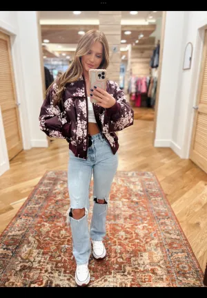 Kori Quilted Floral Bomber Jacket