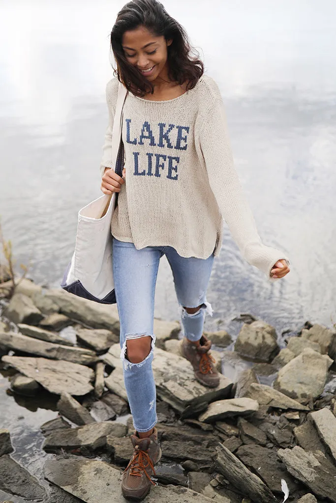 Lake Life Crew Cotton Sweater - SALE