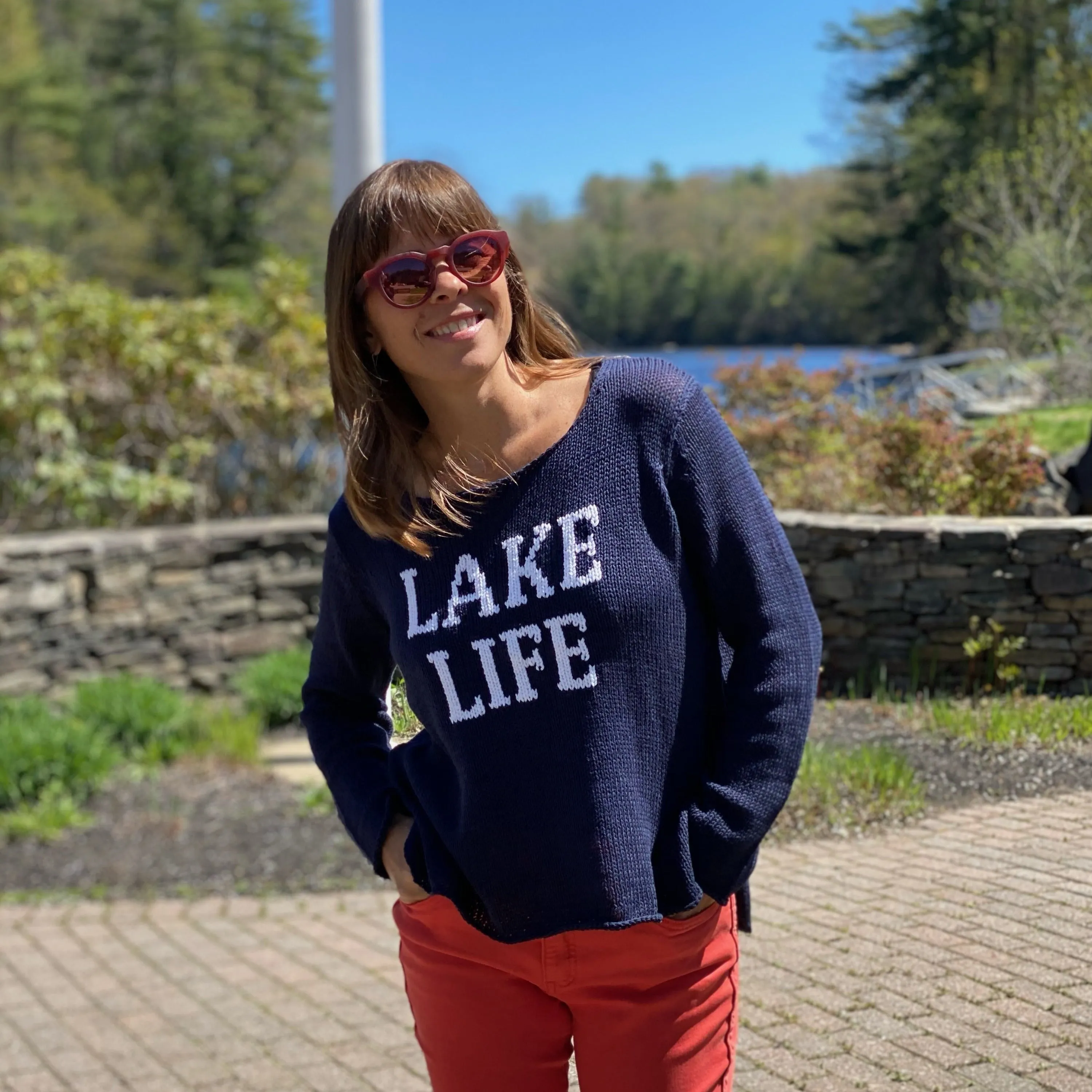 Lake Life Crew Cotton Sweater - SALE