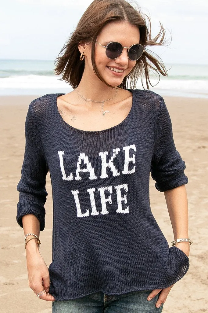 Lake Life Crew Cotton Sweater - SALE