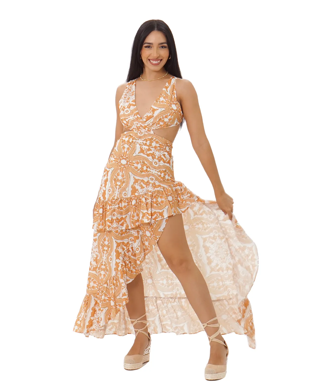 LAYER RUFFLE  MAXI ORANGE