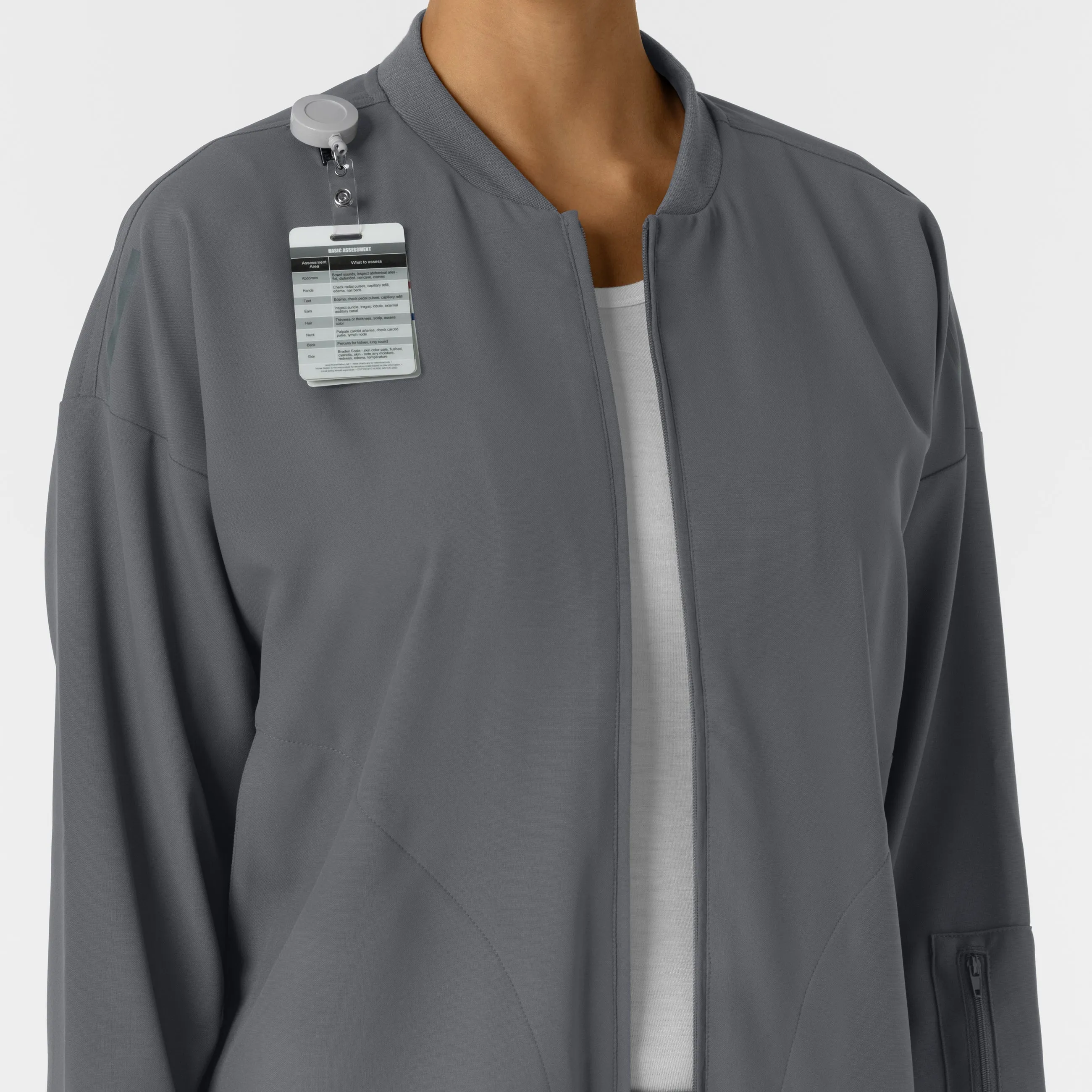 Layers 8066 Bomber Scrub Jacket Pewter