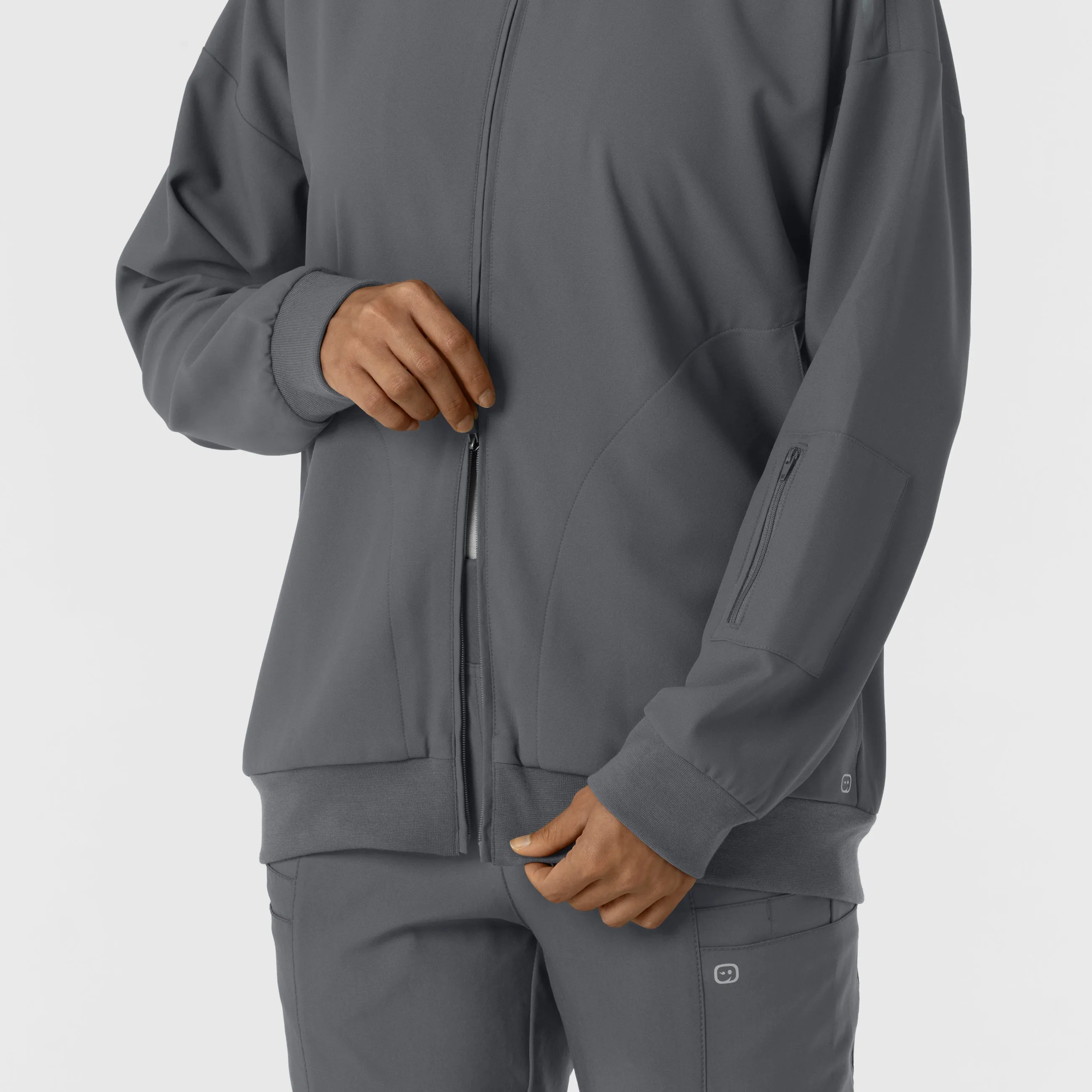 Layers 8066 Bomber Scrub Jacket Pewter