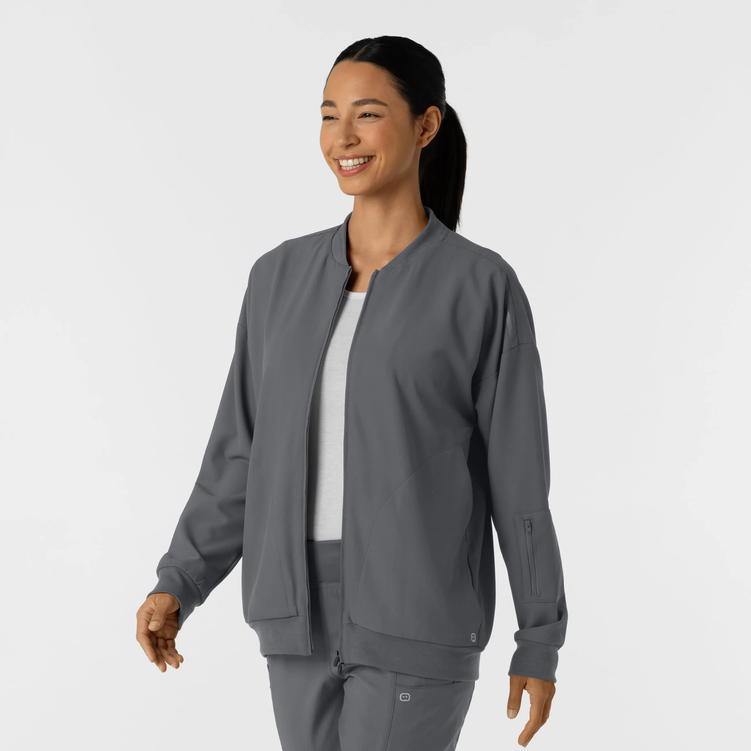 Layers 8066 Bomber Scrub Jacket Pewter