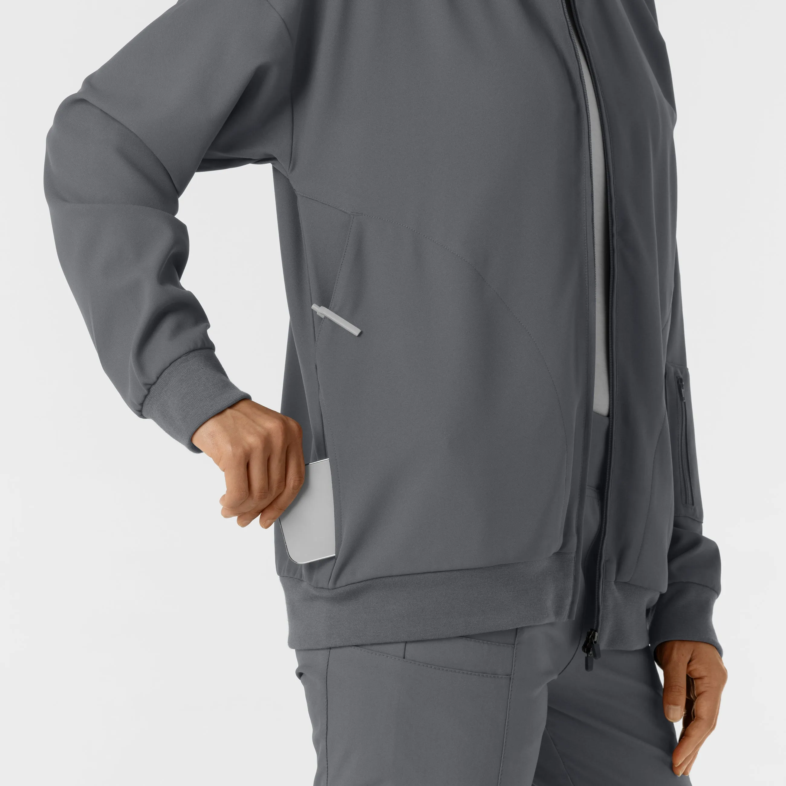 Layers 8066 Bomber Scrub Jacket Pewter