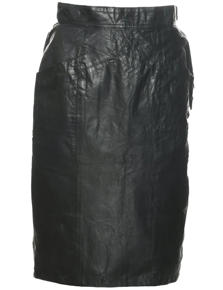 Leather Pencil Skirt - M