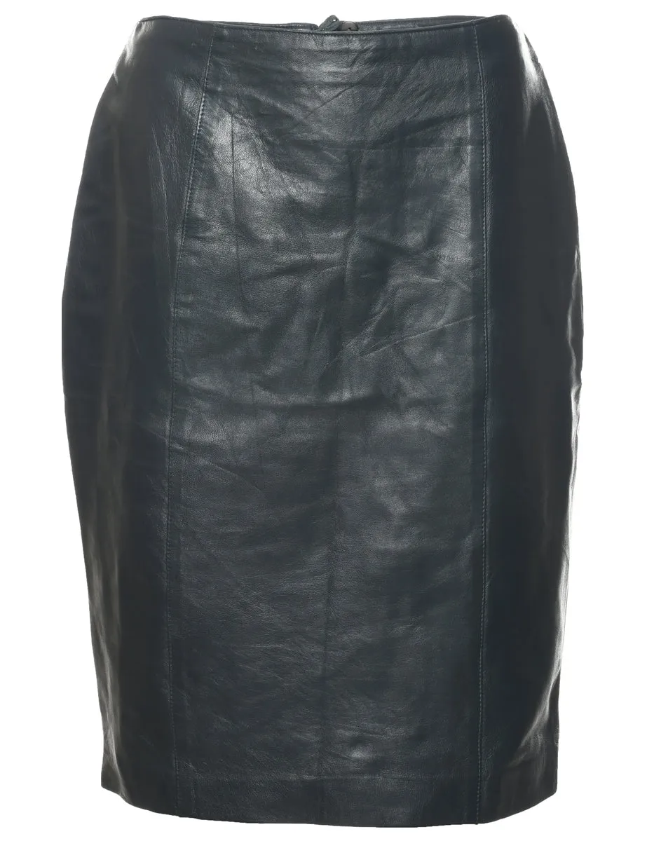 Leather Pencil Skirt - M