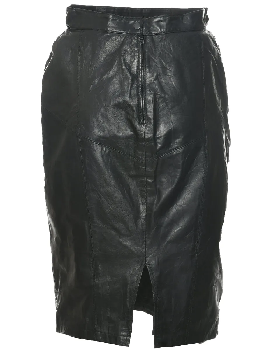 Leather Pencil Skirt - M