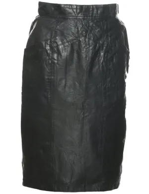 Leather Pencil Skirt - M