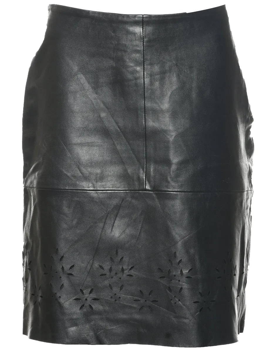 Leather Pencil Skirt - M
