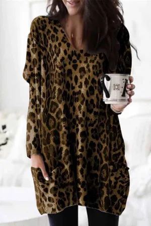 Leopard Mini dress With Pockets