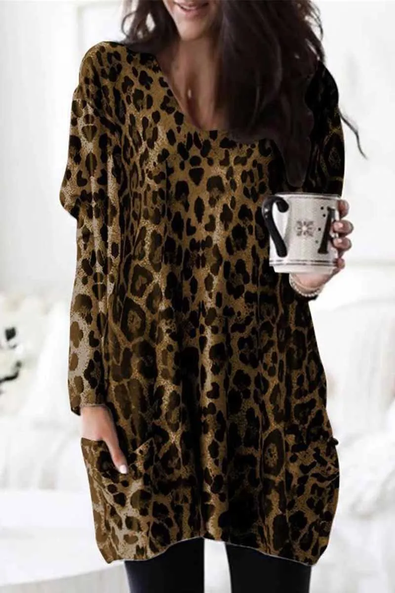 Leopard Mini dress With Pockets