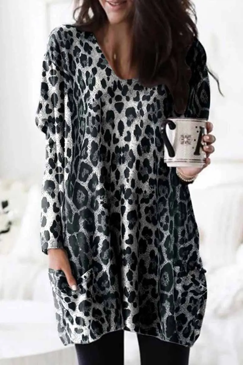 Leopard Mini dress With Pockets