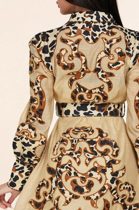 LEOPARD PRINT MINI SWING DRESS