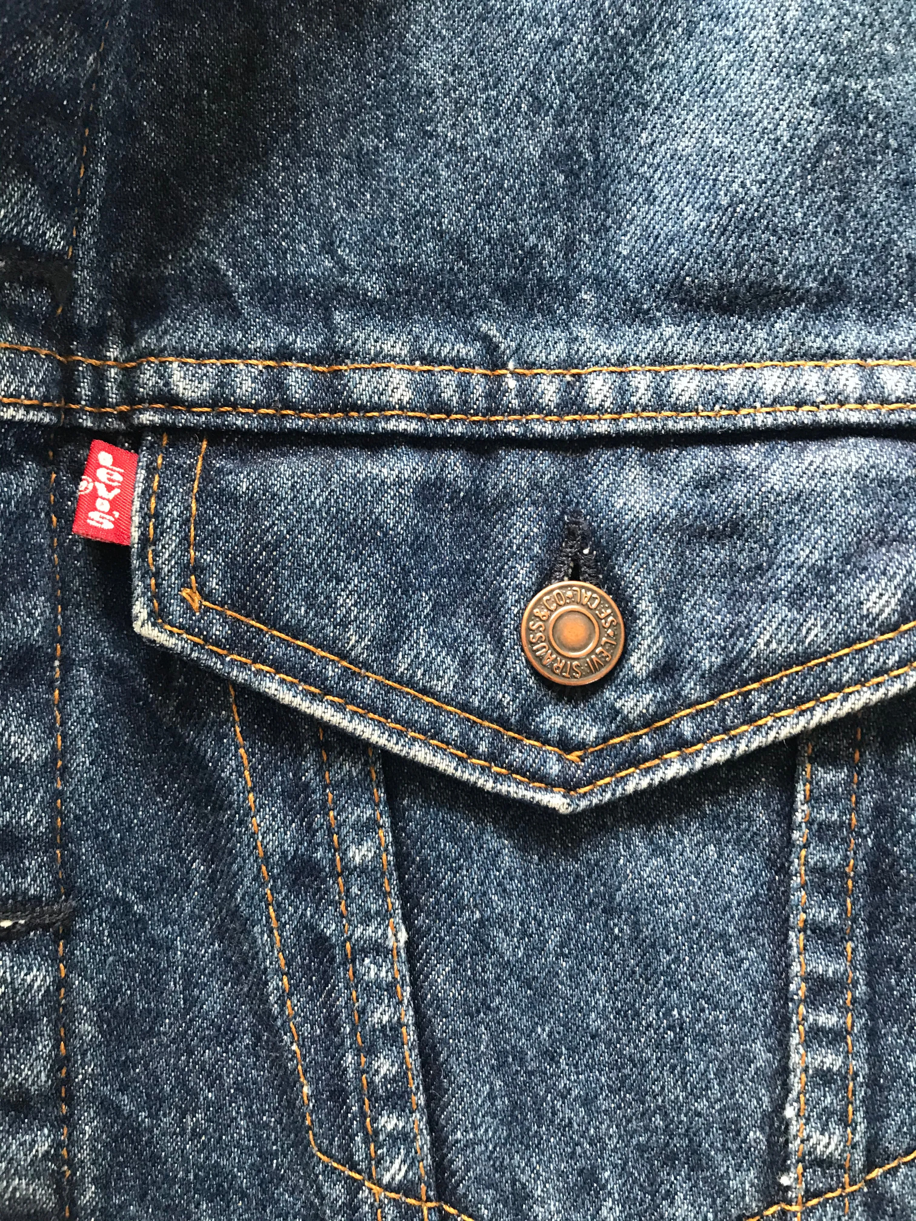 Levis Denim Mens Blanket Lined Vintage Trucker Jacket