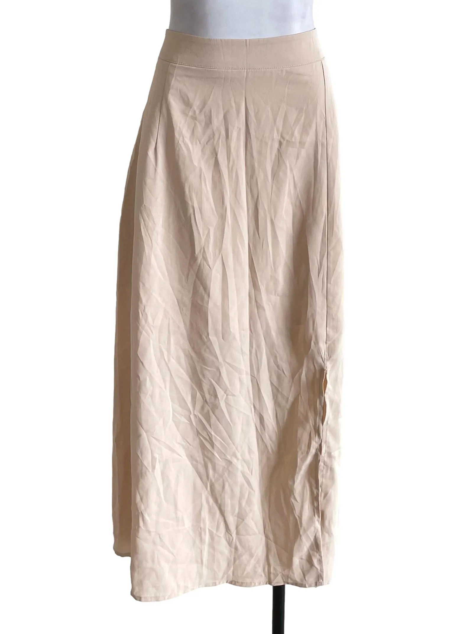 Light Beige Front Slit Skirt