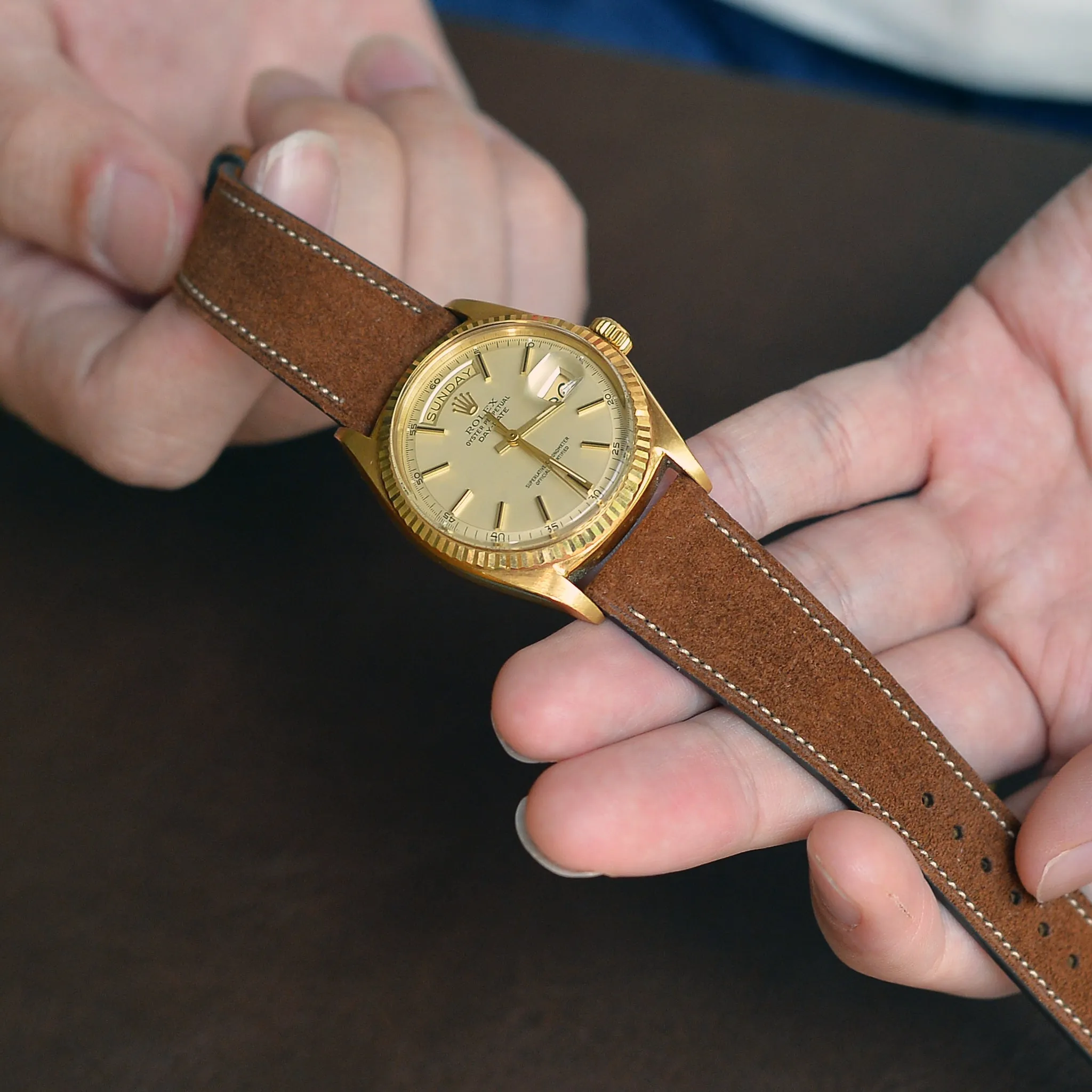 LIGHT BROWN SUEDE CALF 3M Scotchgard™ STANDARD STRAP