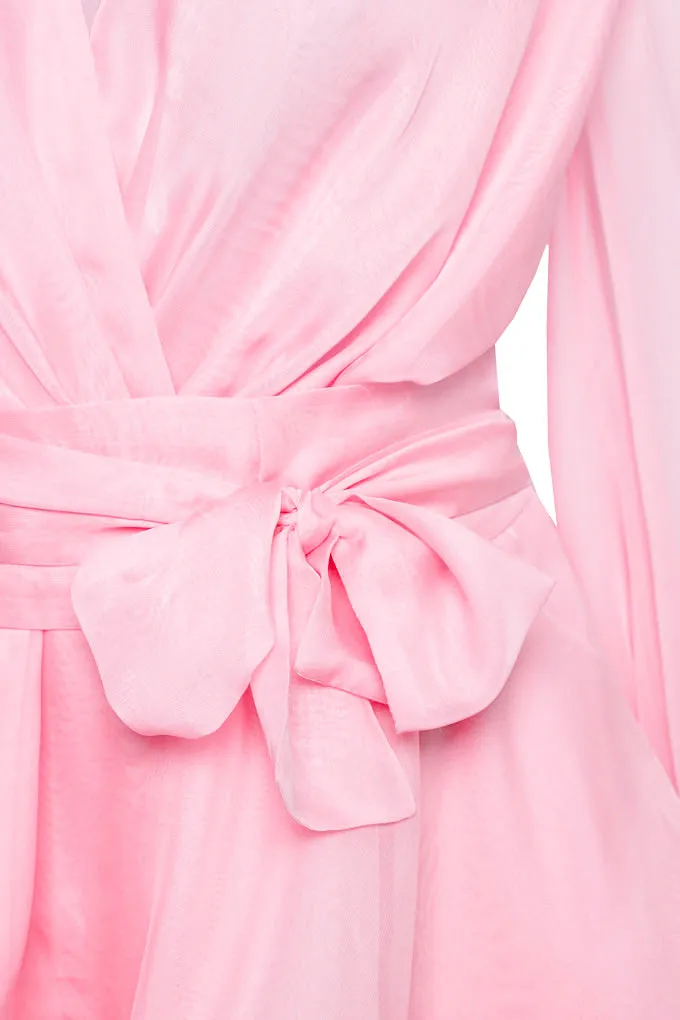 Light chiffon mini dress with belt