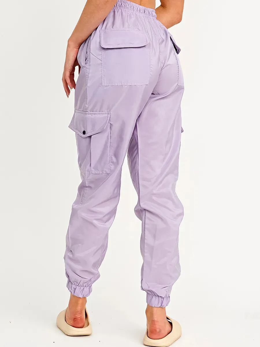 Lilac Purple Lightweight Combat Cargo Pants Trousers