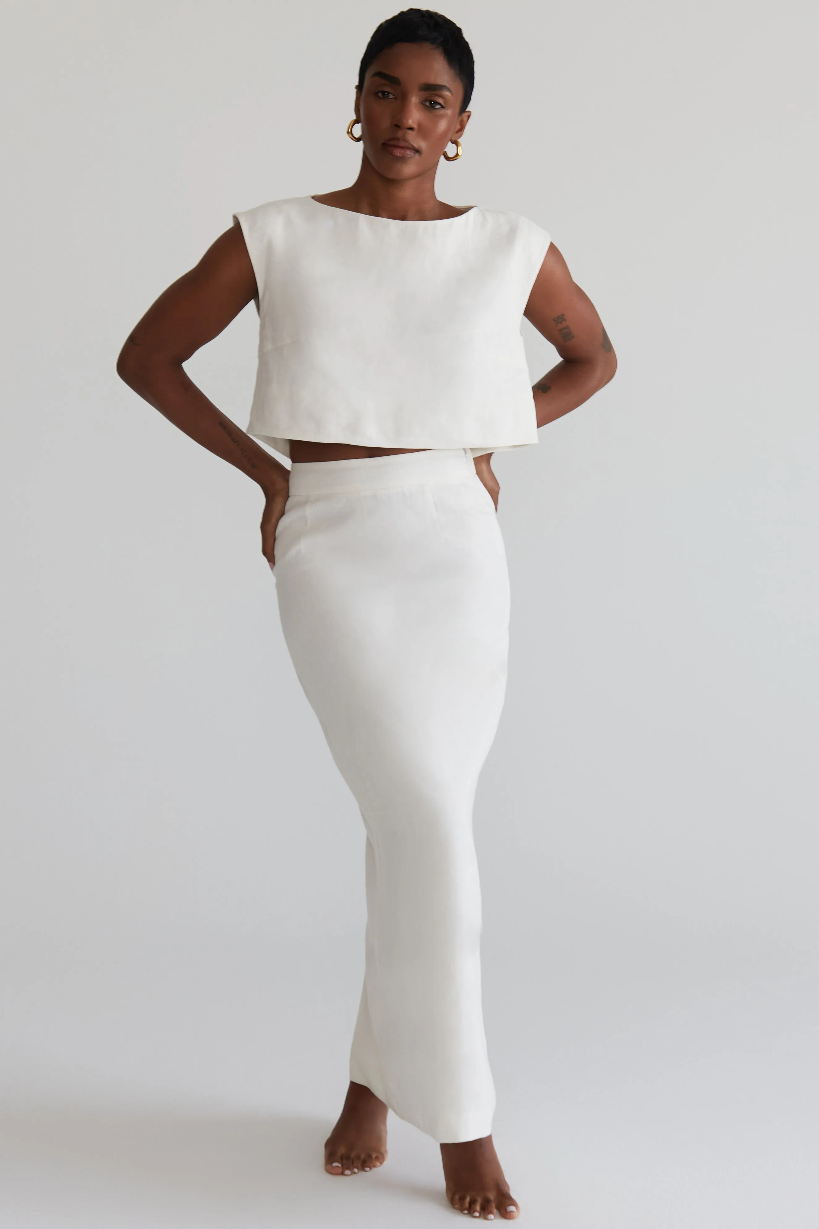 Linen Pencil Skirt