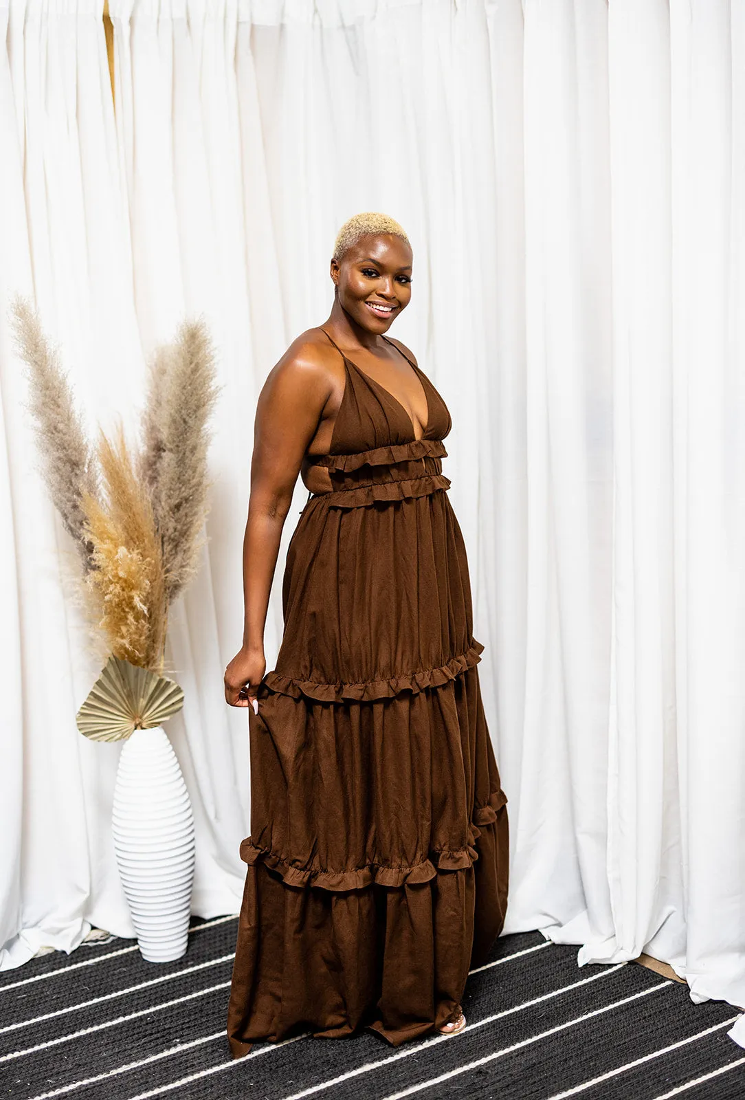 Linen Tiered  Maxi