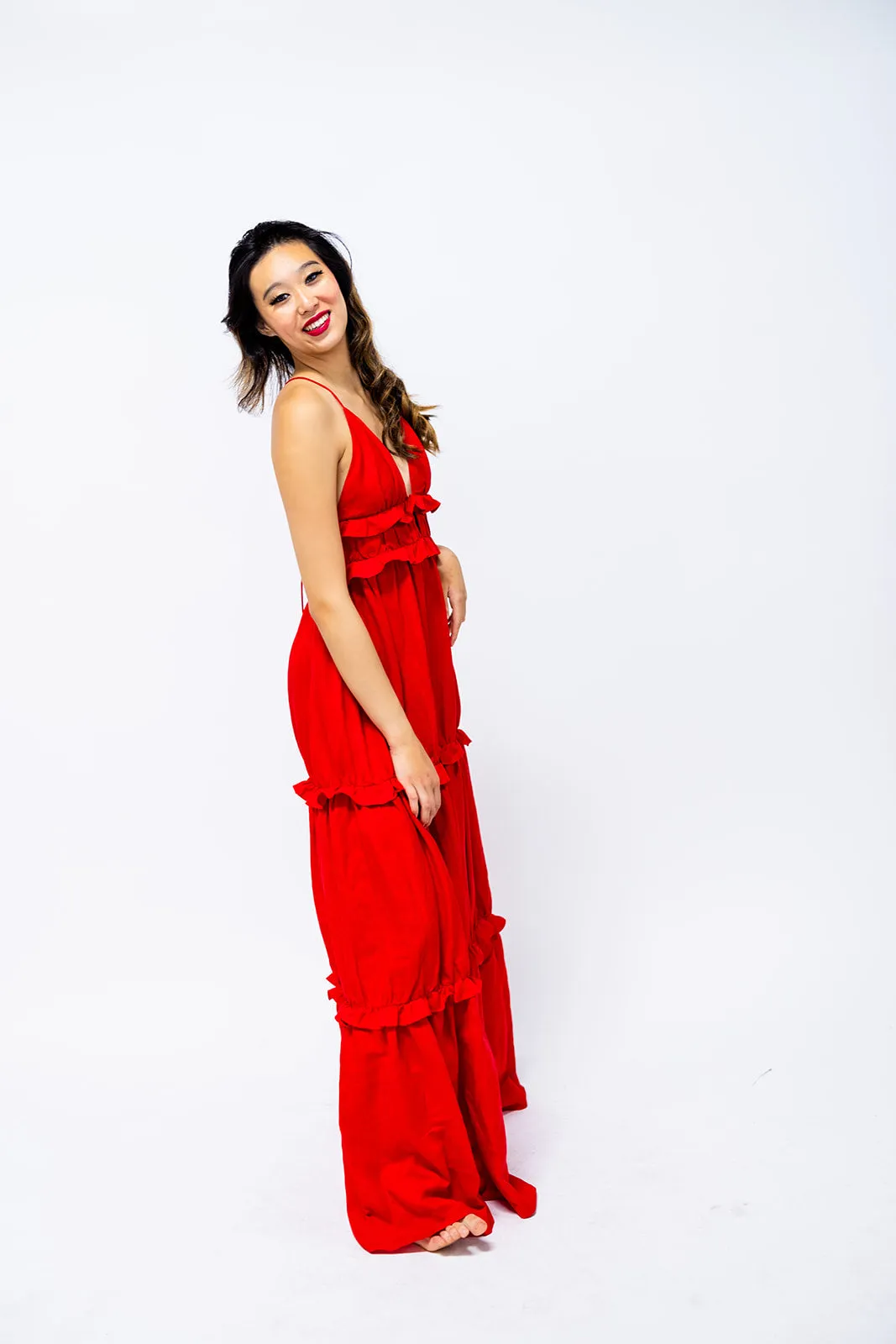 Linen Tiered  Maxi