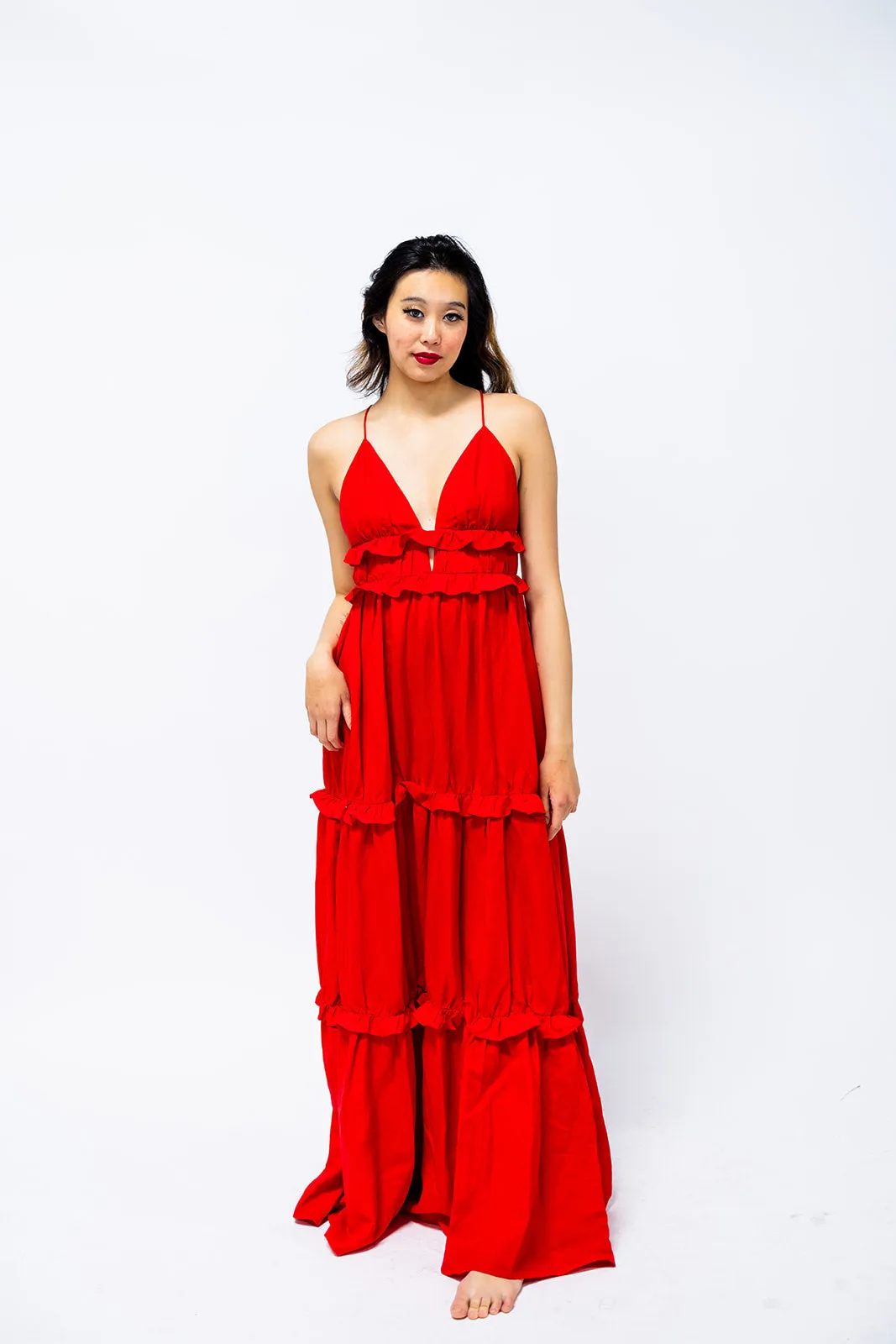 Linen Tiered  Maxi