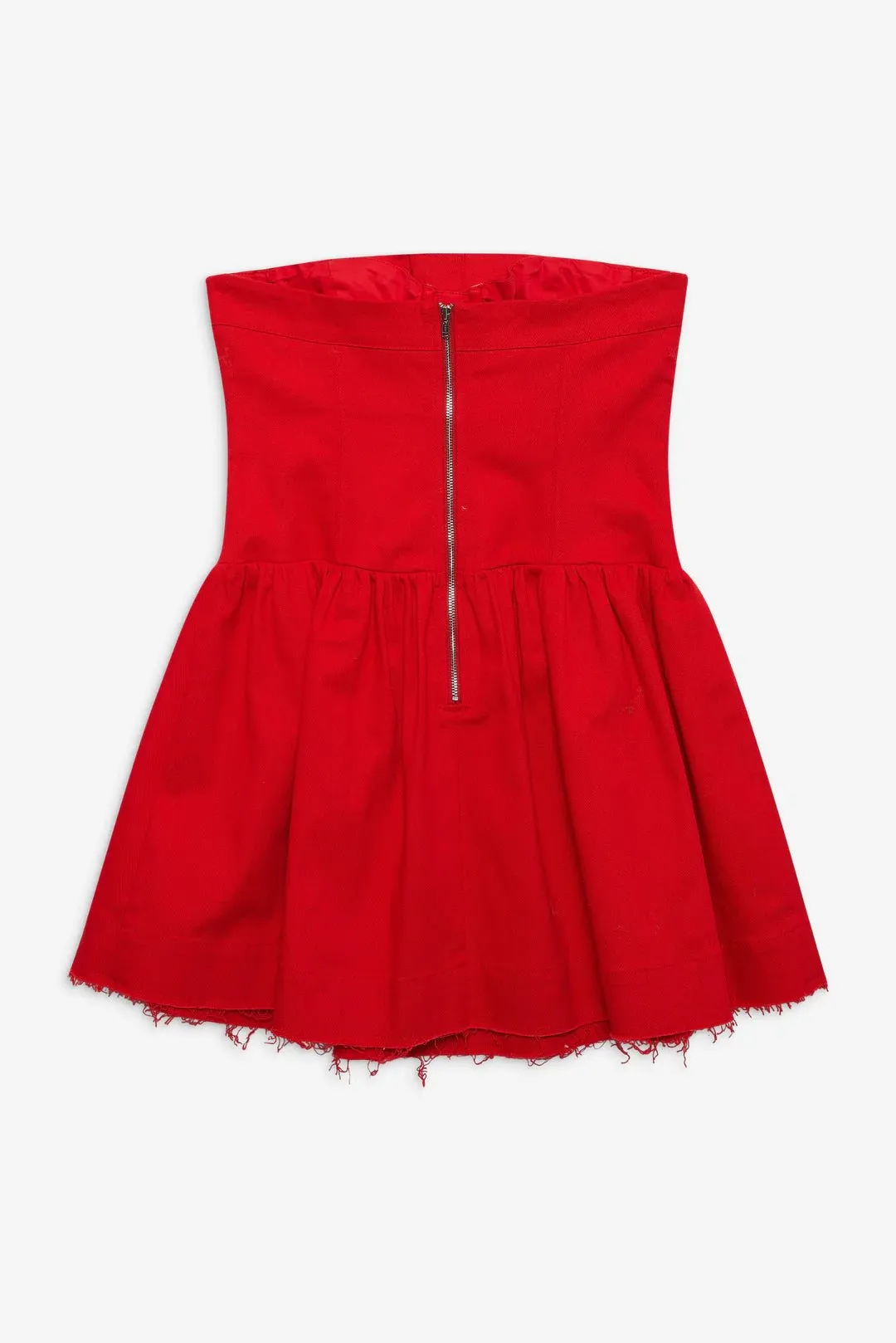 Lipstick Denim Mini Dress in Red