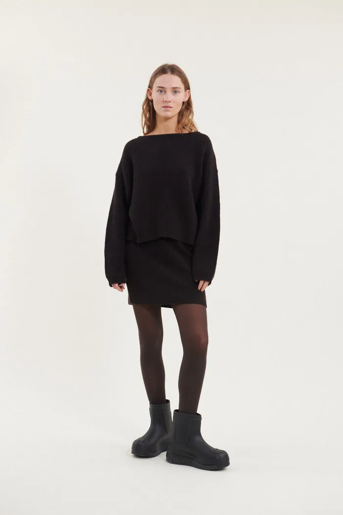Lise Scoop Neck - Chocolate torte