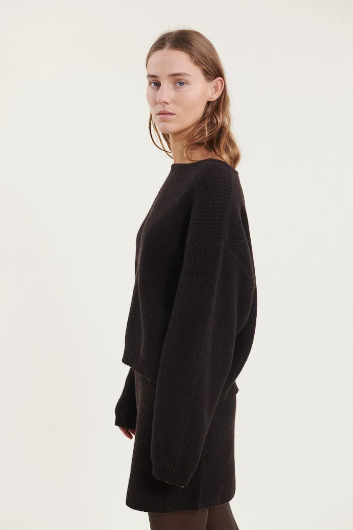 Lise Scoop Neck - Chocolate torte