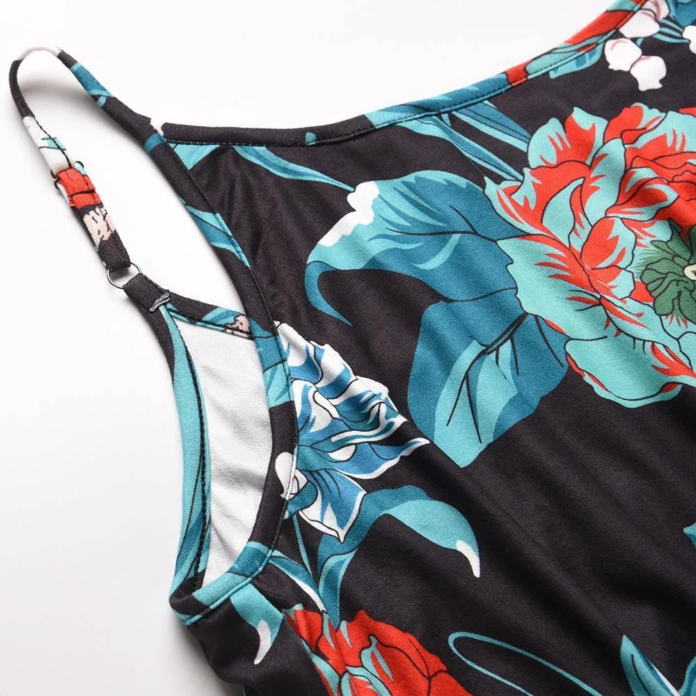 Little Floral Print Long Summer Beach Dresses
