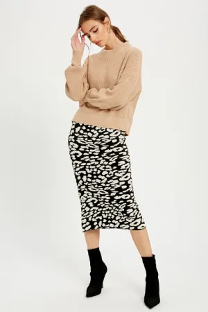 LOLA PRINTED MIDI SKIRT