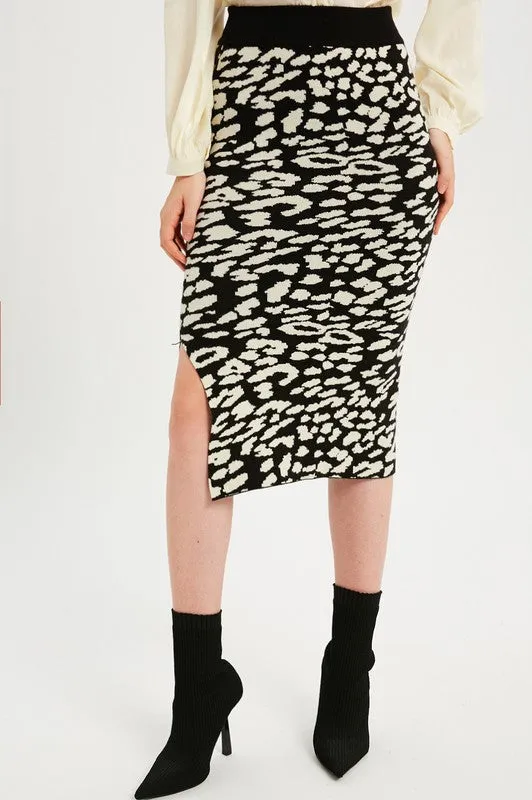 LOLA PRINTED MIDI SKIRT