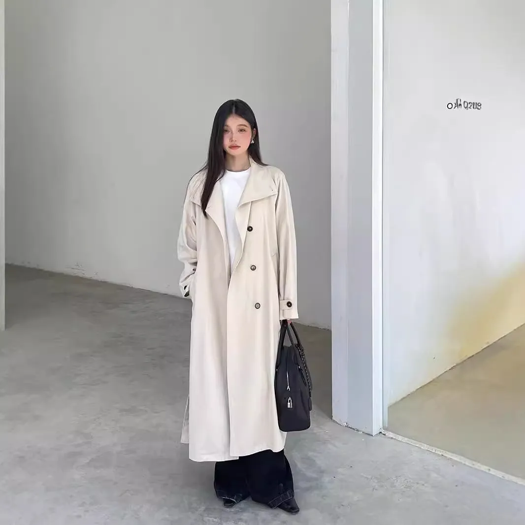 Loose long trench coat