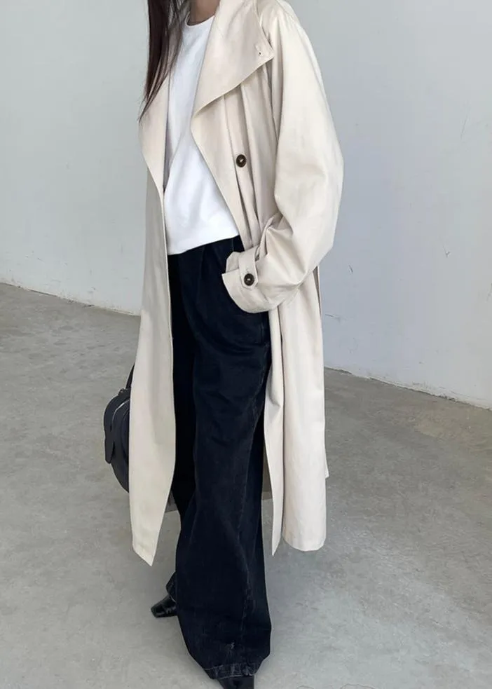 Loose long trench coat