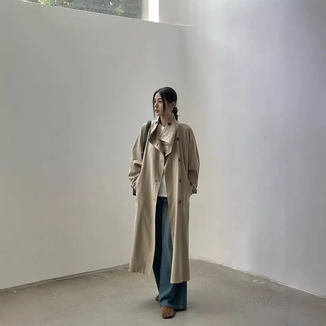 Loose long trench coat