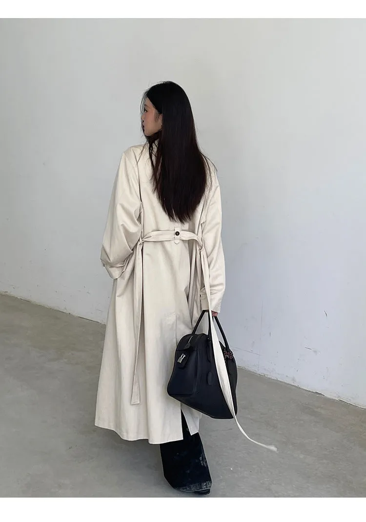 Loose long trench coat