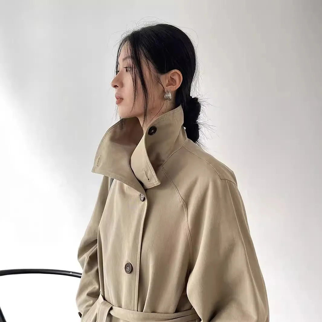 Loose long trench coat