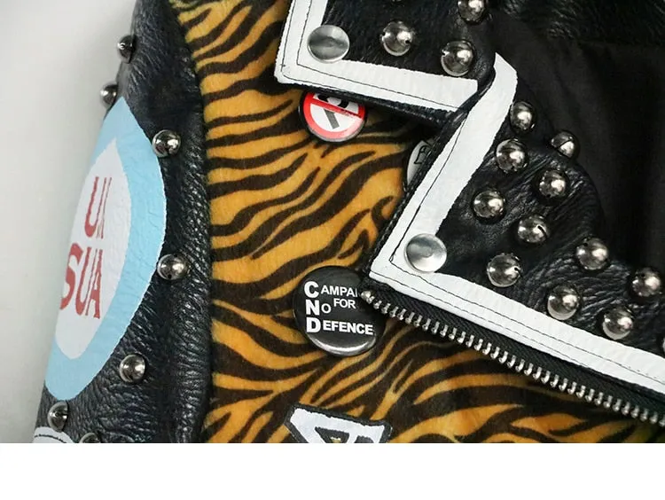 LORDXX Vegan Leather Leopard Jacket