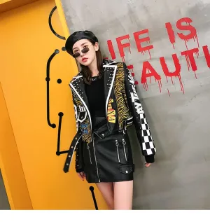 LORDXX Vegan Leather Leopard Jacket