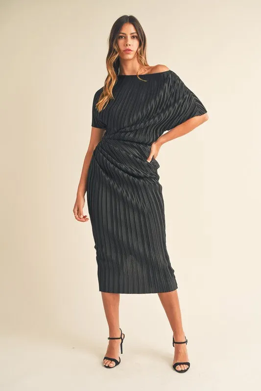 Loren Pleated Midi Dress