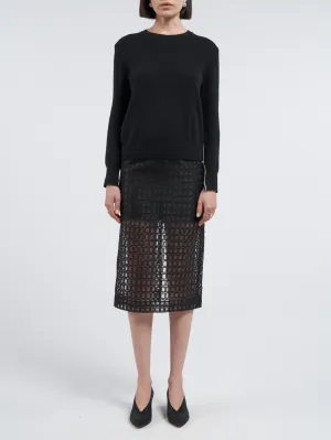 Low Rise Sheer Skirt in Black